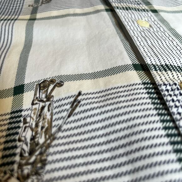 Salty Dog Gant Shirt Large Plaid Golf Cotton Button Down Short Sleeve - Picture 8 of 13